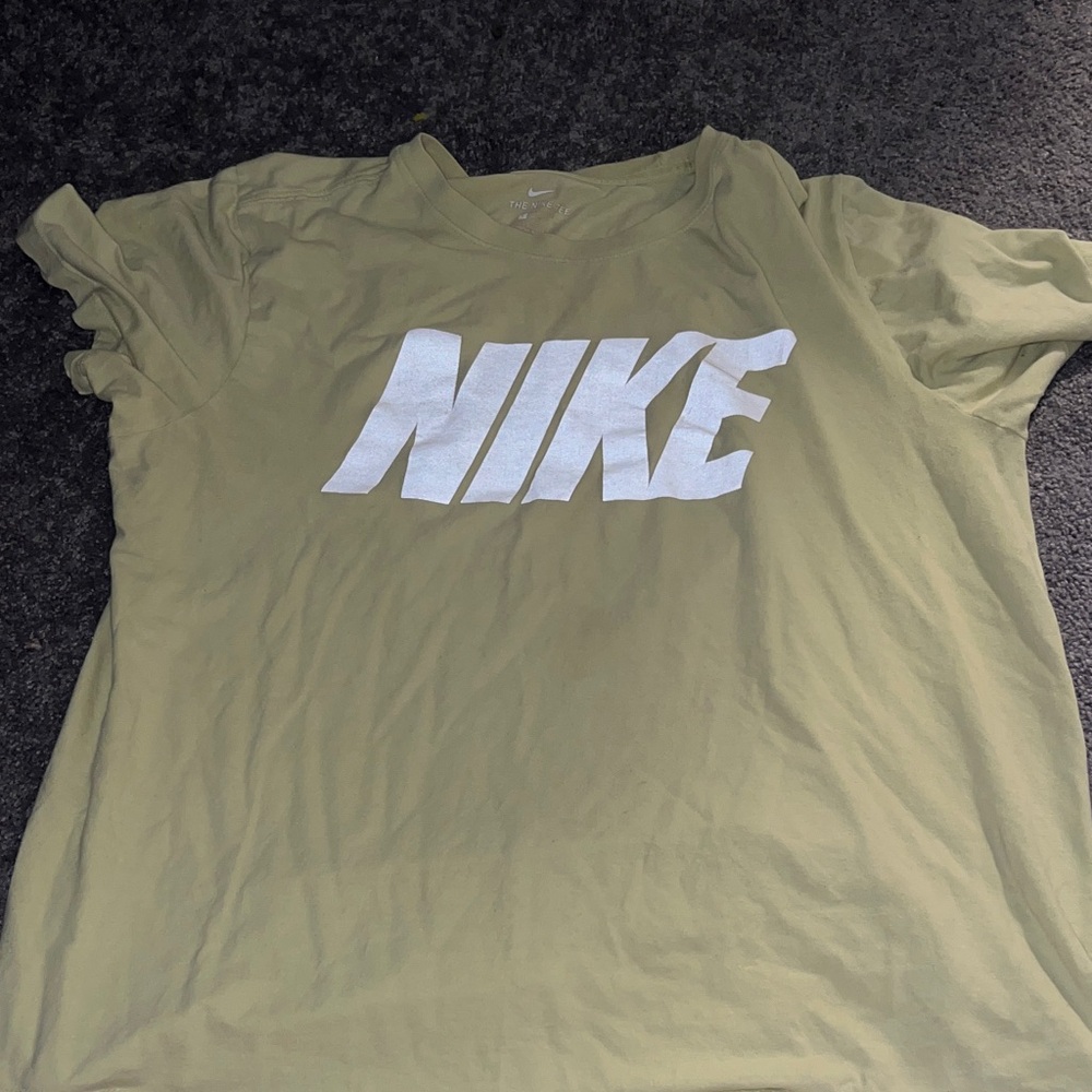 Nike Khaki Tee with White Logo